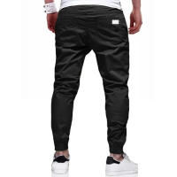 Nuevos Pantalones De Cargo Para Hombre Estilo Casual Color Sólido Talla Grande Joggers Tejidos Pantalones Rectos Para Deporte Y Ropa Casual - details 3