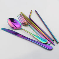 Juego De Comedor Portátil Para Viajes Y Senderismo Con Bolsa Cuchillo Tenedor Cuchara Palillos De Acero Inoxidable Reutilizable Color Plata - details 3