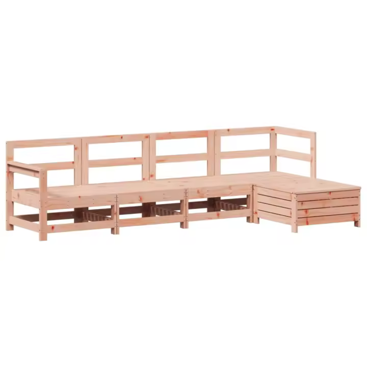 vidaXL Juego de sofás de jardín 5 pzas madera maciza de abeto Douglas - 1
