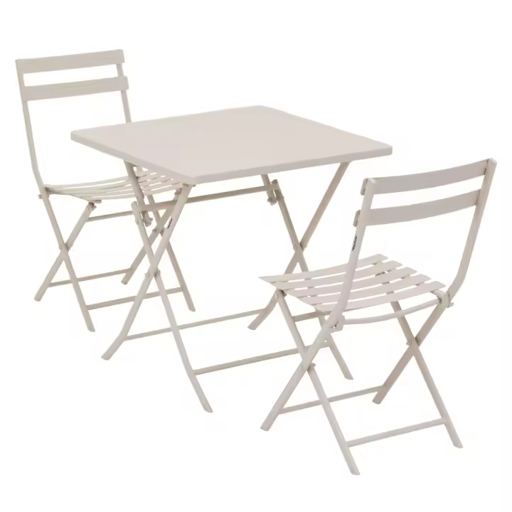 Pack Muebles de Exterior Mesa Cuadrada con 2 Sillas Plegables Greensboro Jardín Color Arcilla - 1