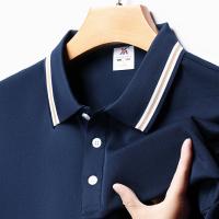 Camisa Polo Hombre Estilo Casual Transpirable Con Mangas Cortas Y Rayas Cuello Redondo Top Cómodo Para Verano - details 4