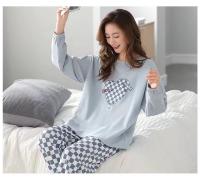 Conjunto De Pijamas Para Mujer Con Dibujos Animados Camiseta De Manga Larga Y Pantalones Dos Piezas Pijama De Noche Estilo Básico Talla Grande Para Otoño Y Primavera MOV - details 5