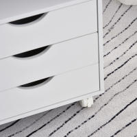 Vinsetto Mueble Auxiliar para Oficina Estudio Gran Espacio de Almacenaje con 3 Cajones 4 Estantes Abiertos 4 Ruedas 38x30x86,8 cm Blanco - details 6