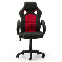 Sillón de Oficina VS Venta-Stock Hamilton Ajustable en Altura y Peso con Tapizado en Piel Sintética y Tela de Rejilla en Negro, Rojo o Azul - details 0