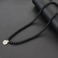 Collar De Piedra Natural Para Hombre 20 Pulgadas Corto Con Flor De Loto Budha Meditación Accesorios Hiphop Rock Regalo Para Él - details 5