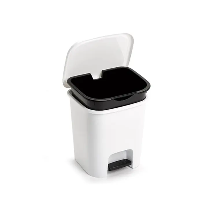 Cubo pedal smart 7,5 l blanco - 1