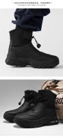 Botas De Biker Casuales Para Hombre De Color Negro Talla Grande Con Plataforma Elástica Botines De Piso Alto De Moda Para Invierno - details 14