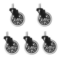 5pcs Ruedas De Sillín De Oficina Universales 3 Pulgadas De Goma Giratorias 360 Grados Roller Seguras Y Silenciosas Para Muebles - details 3