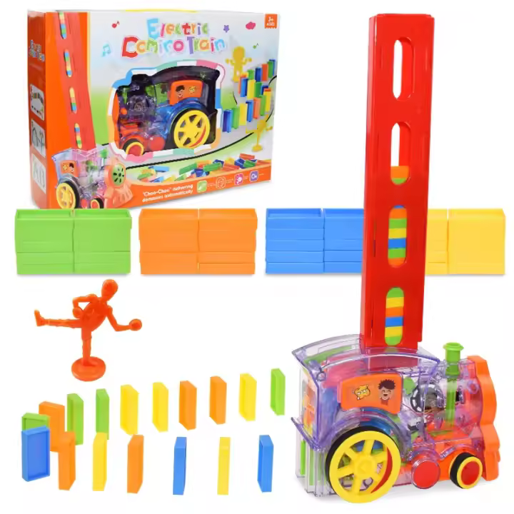 Juego Educativo De Torreón De Dominó Con Luz Y Sonido Para Niños Bloques Colores Automáticos De Construcción DIY Regalos - 1