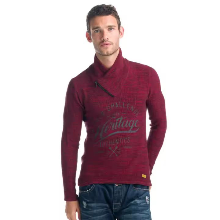 Koroshi Jersey de punto estampado de texto | Tendencia actual - 1