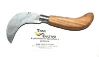 Navaja curva acero inoxidable Flores Cortes Tranchete de recolección fruta vendimia 100mm. Robusta y reforzada navaja curva  con mango de madera de cocobolo. - details 4