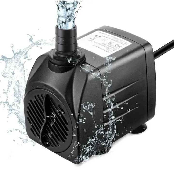 ZP Mini Bomba De Agua, Bomba De Agua Sumergible 25W 1800l/H 220V 1,5 m Motor Sumergible Sin Escobillas Bomba Ajustable Para Fuentes De Mesa, Estanques De Acuario, Jardines Acuáticas Y - 1