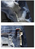 Nuevos Jeans Azul Claro Con Rasguños Y Elásticos Para Hombres Calidad Superior Moda Coreana Ropa Casual High Street Trousers - details 4