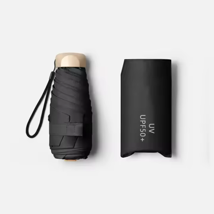 Minisembrilla de Bolso para la lluvia, Paraguas plegable de Vinilo with Protección UV Ultraviolet, Parasol de Bolso, cápsula de 55% de Descuento, 1 Unidad - 1