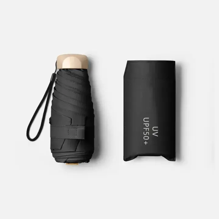 Minisembrilla de Bolso para la lluvia, Paraguas plegable de Vinilo with Protección UV Ultraviolet, Parasol de Bolso, cápsula de 55% de Descuento, 1 Unidad - 1