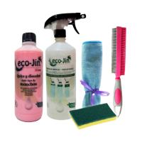 PACK de limpiador ECOJIN LABONCLER + Difusor + Cepillo Textil Especial Mascotas + Bayeta de Microfibra +  Estropajo con Esponja  Lote de Quitagrasas y Quitamanchas  Ahorro garantizado  Limpiaybrilla Marca: EcoJin LABONCLER. CUIDATE CON ECOJIN sin toxicos - details 1