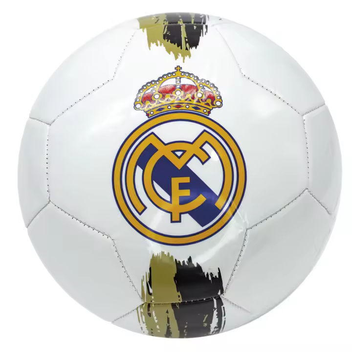 Balón Real Madrid Fútbol Blanco Negro Dorado Talla 5 Escudo Producto Oficial - 1