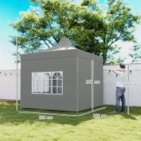 Outsunny Carpa Plegable Pop-up Gazebo 3x3 m Cenador Plegable con 4 Paredes Laterales Anti-UV Altura Ajustable Marco Metálico Robusta y Bolsa de Transporte para Camping Fiestas Gris - details 2