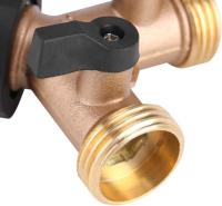 Divisor en Y de 2 vías para manguera de suministro de 3/4 ", Conector de manguera de conector de doble grifo, conector en Y para manguera de entrada de agua con válvula de cierre para riego de jardín. (UE) - details 2