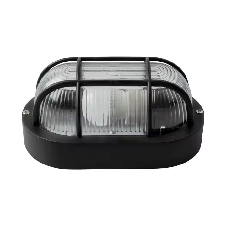 APLIQUE OVAL EXTERIOR IP54 E27 PRETO - 1