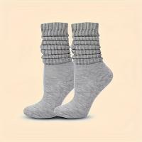 6 Pares De Calcetines De Talla Media Para Mujer Tejidos Térmicos Calcetines Largos Sueltos Y Adecuados Para Primavera Otoño Invierno Calcetines De Lana Gruesa Y Cálidos - details 6