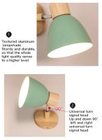 Lámpara De Pared Moderna Nórdica De Madera Recargable En 6 Colores Luz Interior Para Sala De Estar Dormitorio Lámpara De Noche E27 - details 9