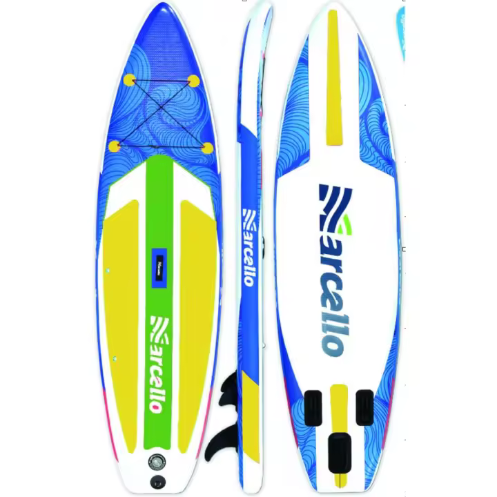 Marcello Sports Canary - Kit Tabla Paddle Surf 335 x 80 x 15 cm, con remo ajustable, 3 quillas, hinchador, mochila y kit de reparación - 1
