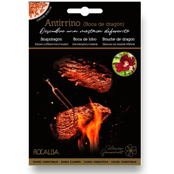 Semillas Flores Boca de Dragón (Antirrino) - Sobre 10 GR (Sobre Grande) - Semillas Profesionales Gourmet con flores comestibles y decorativas - Rocalba Semillas - 1