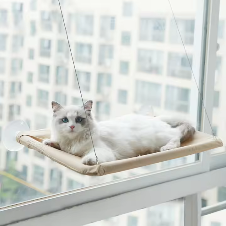Sillón De Ventana Para Gatos Con Hamaca Colgante Y Marco De Escalada Cómodo Resistente a 20Kg Accesorios Para Mascotas - 1