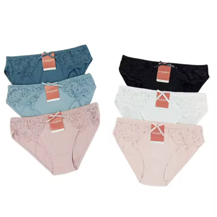 Pack de 6 Bragas de Mujer Algodón Encaje  Cómodas y Suaves Braguitas  Ropa Interior de Calidad  Envío Rápido - 1