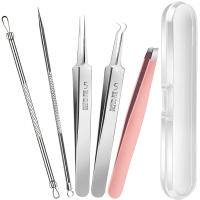Kit De Herramientas Profesional Para Puntos Negros Y Acné Teenitor 5pcs Incluye Acrílico Extraedor De Puntos Negros Y Tijeras Para Cabello Engranado - details 0
