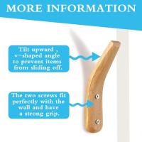 4 piezas de Madera Ganchos de la capa de Madera Natural de montaje en Madera simple moderno en forma de V montado en la comparación de almacenamiento para Colgar Abrigos sombreros Bolsas toallas - details 1