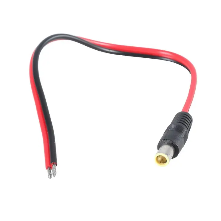DC7909 Poder Coletas Cable 8mm Macho/Hembra Plug Cable de Reparación de Extremo Abierto de Alimentación de Alambre desnudo Conector de Barriles - 1