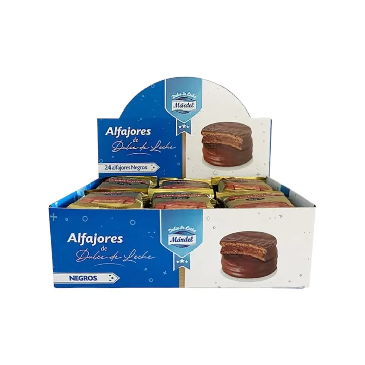 Alfajores de Dulce de Leche Mardel Chocolate Negro Caja Display 24 Uds. - Qumir - 1