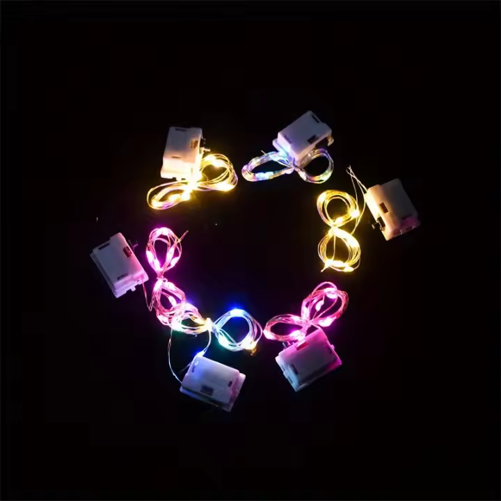 Decoración De Navidad LED Pequeña Luz De Cobre Con Caja De Batería Cinta De Luz Atmosfera Estrella Y Belt White Box Para Bouquet - 1