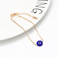 Pulsera De Encanto Ojo Turco Azul Con Cadena De Cobre Ajustable Para Mujeres Y Niñas Joyería De Moda Con Cierre De Lobulo BE73 - details 2