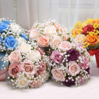 1PC Accesorio De Boda Para Novia Y Damas De Honor Rosas Artificiales Con Estrella Del Mar Cinta De Enlace Regalo De Flores Para Celebraciones Matrimoniales - details 8