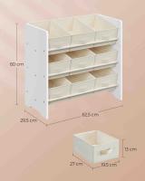 Estantería Infantil para Juguetes con 9 Cajas de Almacenamiento de Tela No Tejida - Espaciosa y Organizada, 29.5x62.5x60 cm - details 5