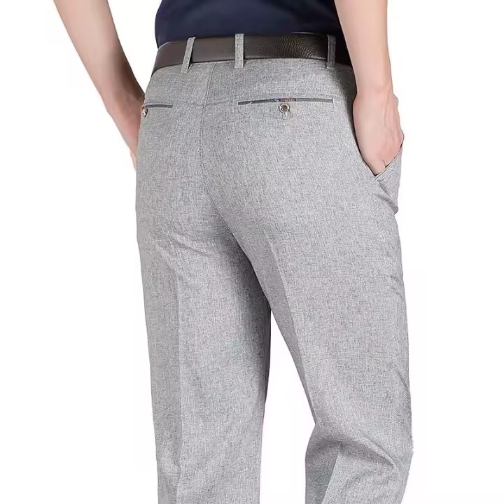 Pantalones De Traje Para Hombre Cintura Alta Verano Otoño Clásicos Talla Grande Calidad Superior Pantalones Formales Casual - 1