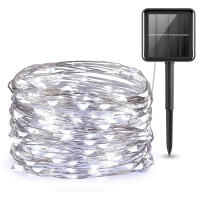 Cadena De Luces Solares Con 100/200 LED Para Exteriores Impermeable Con 8 Modos Luz De Navidad Para Árbol Bodas Y Fiestas Decoración - details 7