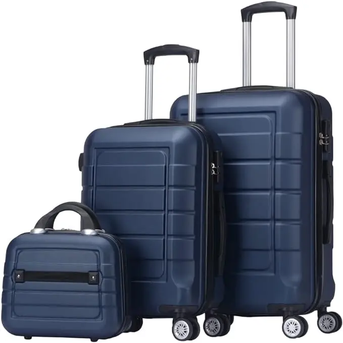 T-LoVendo Juego de 3 Maletas Set Trolley Maleta Cabina Neceser ABS Semirigidas Candado 4 Ruedas Equipaje de Mano - 1