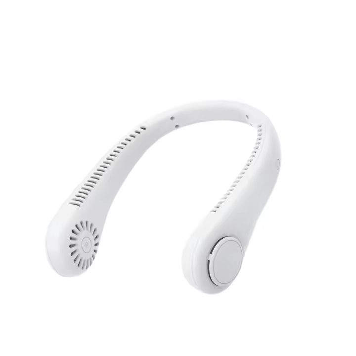 Ventilador de Cuello,Portátil Mini Ventilador Cuello,Ventilador USB Recargable Bateria Silencioso Sin Aspas con LCD,Flujo de Aire 360°,3 Velocidades,Regalo para Mujeres,Hombres(Blanco) - 1