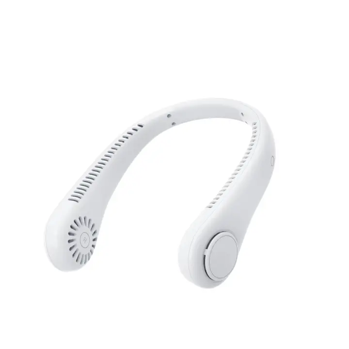 Ventilador de Cuello,Portátil Mini Ventilador Cuello,Ventilador USB Recargable Bateria Silencioso Sin Aspas con LCD,Flujo de Aire 360°,3 Velocidades,Regalo para Mujeres,Hombres(Blanco) - 1