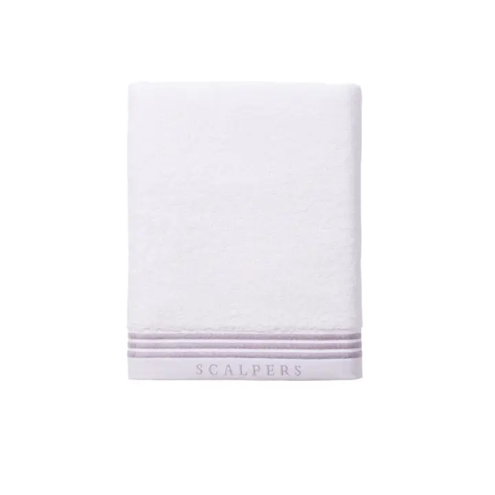Scalpers Home Toalla de tocador 30x50cm en algodón blanco con rayas - 1