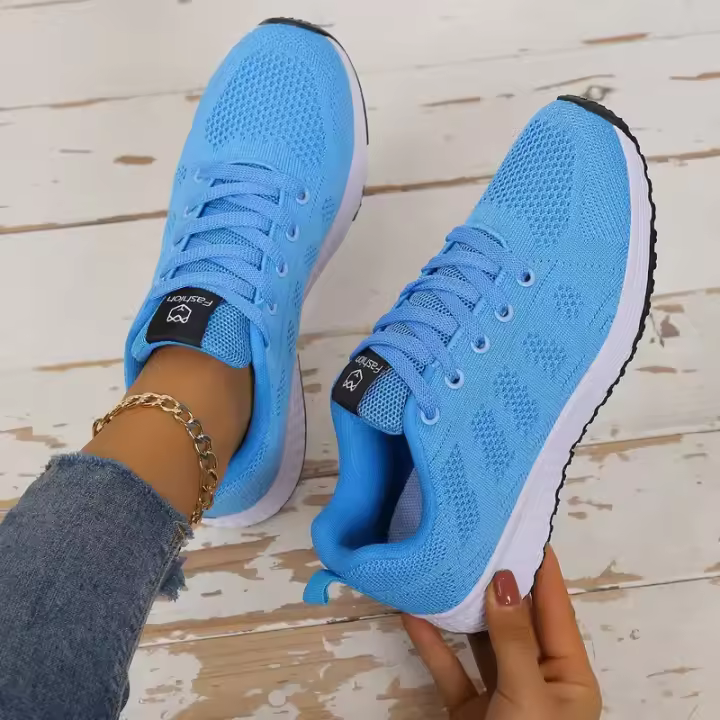 Zapatillas Casuales Para Mujer Transpirables De Malla Zapatos Deportivos Plataforma Tenis Feminino Con Cordones Suela De Goma - 1