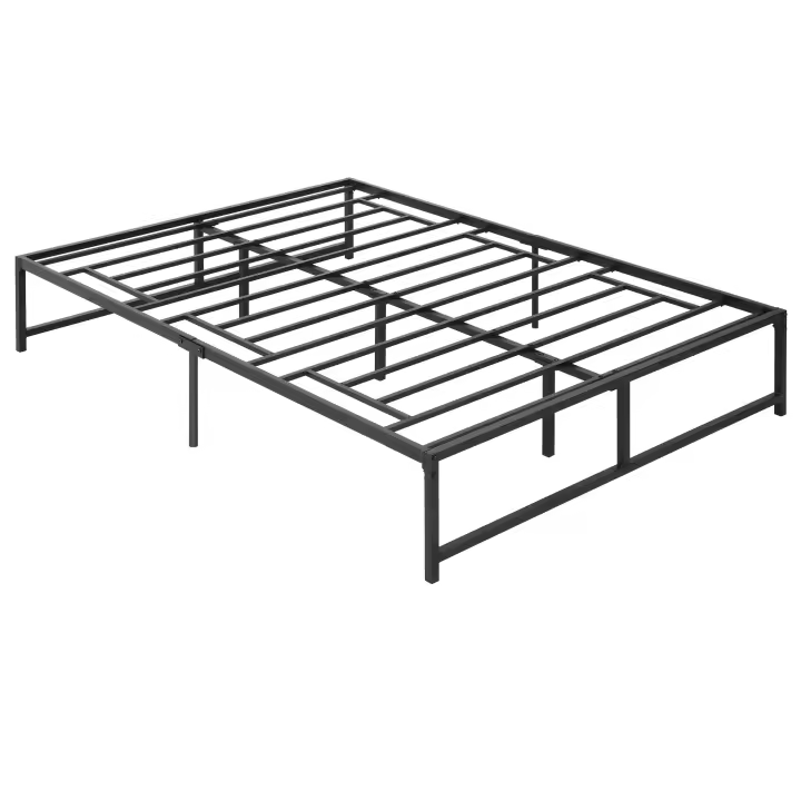 HOMCOM Marco de Cama Doble 135x190 cm con Patas de 35 cm Estructura de Cama Matrimonio con Espacio Bajo de Almacenamiento Negro - 1