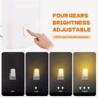 Juego De 1/2 Luces Nocturnas LED Inteligentes Mini Luz Blanca Cálida Ajustable Sensor De Luz Plug-In Para Dormitorio Baño Cocina - details 9