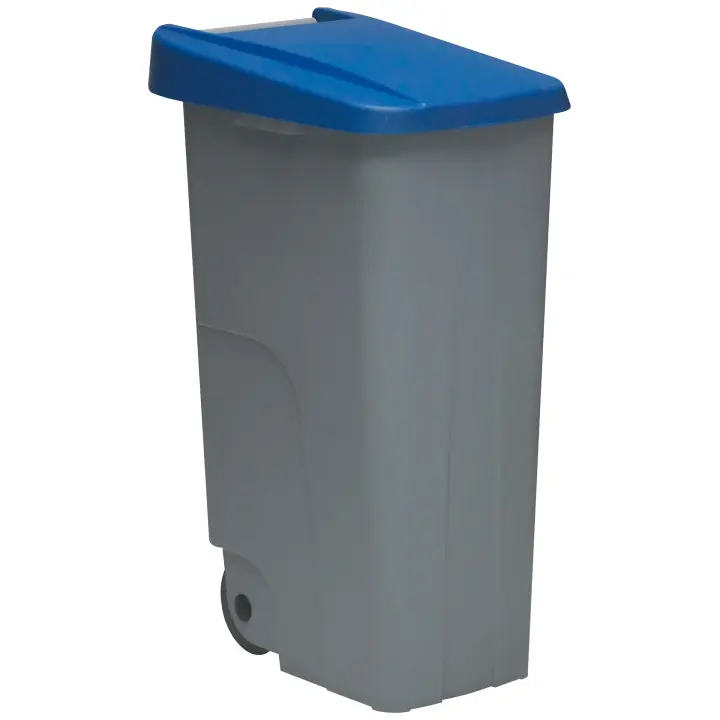 Denox Contenedor Reciclaje 110 Litros Cerrado Encajable con Ruedas - 1