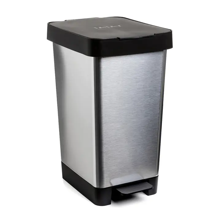 Tatay Cubo de Basura Smart 25 L Gris Metalizado con Pedal - 1