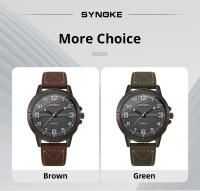 Reloj De Cuarzo Para Hombre Estilo Deportivo Y Retro Con Correa De Cuero Adecuado Para Estudiantes Y Negocios Sin Movimiento Métrico Nueva Moda SYNOKE - details 10